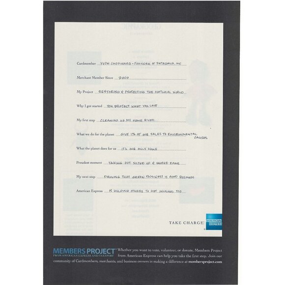 2010 American Express Credit Card Full Page Print Ad Original  Members Project u - Picture 1 of 1